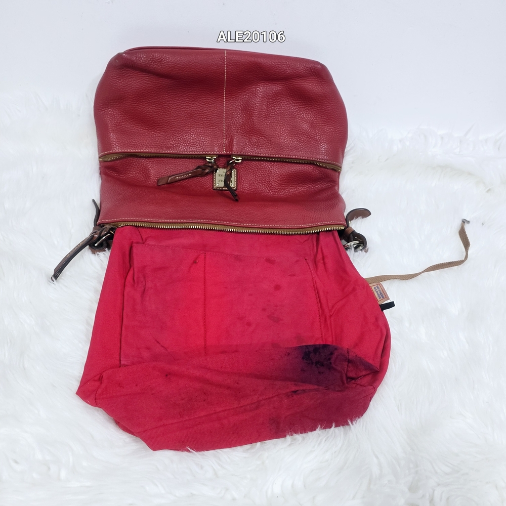 Dooney & Bourke Red Leather Tote / Shoulder Bag Zip Pocket - Picture 12 of 16